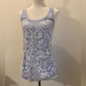 Express Lavender Tank Top with White Embellishments